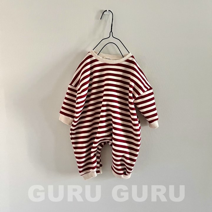 Guru Guru - Korean Baby Fashion - #onlinebabyboutique - Stripe Romper