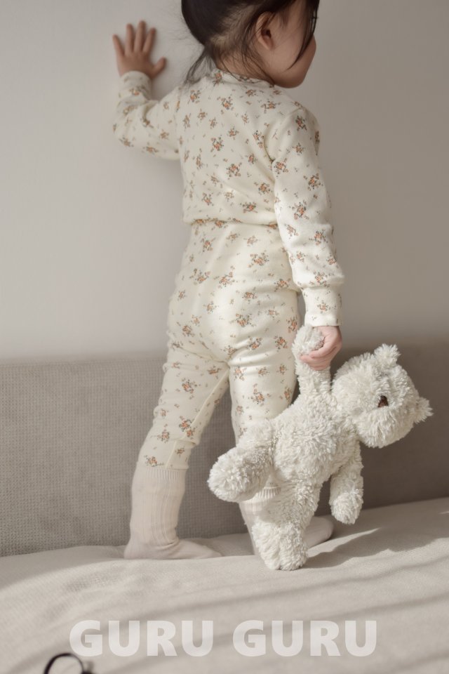 Guru Guru - Korean Baby Fashion - #onlinebabyshop - Floral Easywear Set - 6