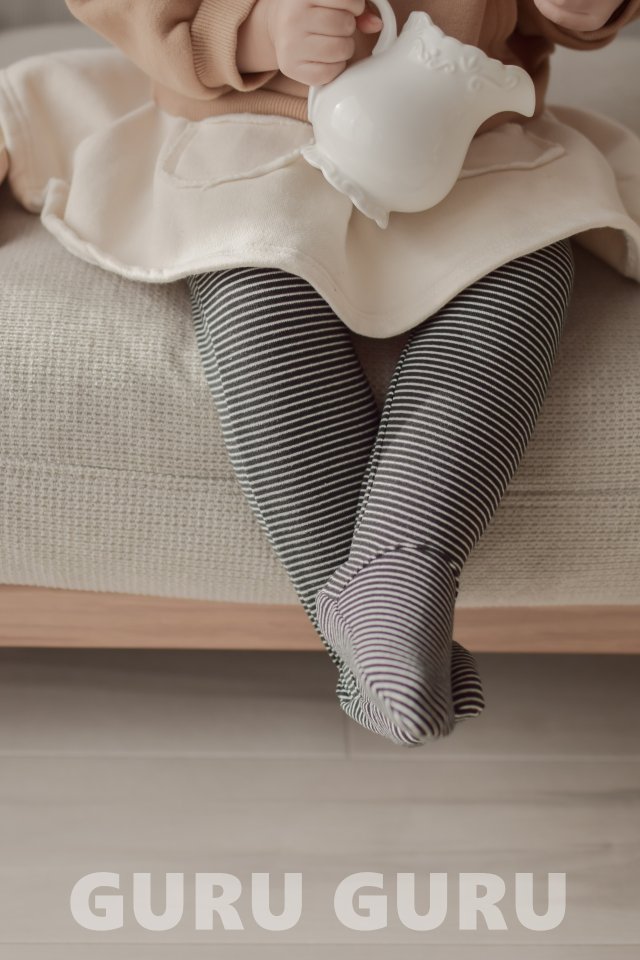 Guru Guru - Korean Baby Fashion - #smilingbaby - Stripe Foot Leggings - 12