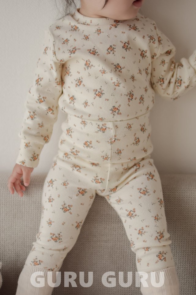 Guru Guru - Korean Baby Fashion - #smilingbaby - Floral Easywear Set - 7