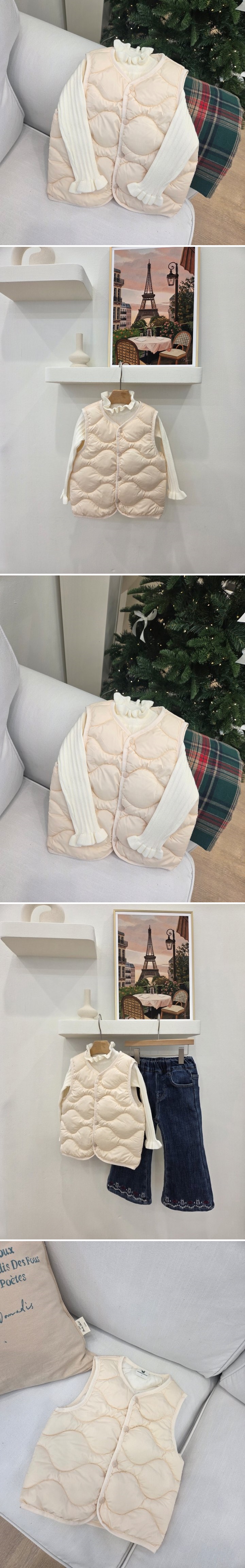 Quilted Padding Vest by Hanacoco for Child - view 1