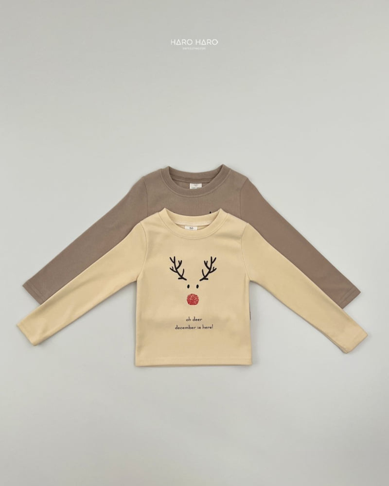 Haro Haro - Korean Children Fashion - #childofig - Rudolph Slim Fleece Tee - 2