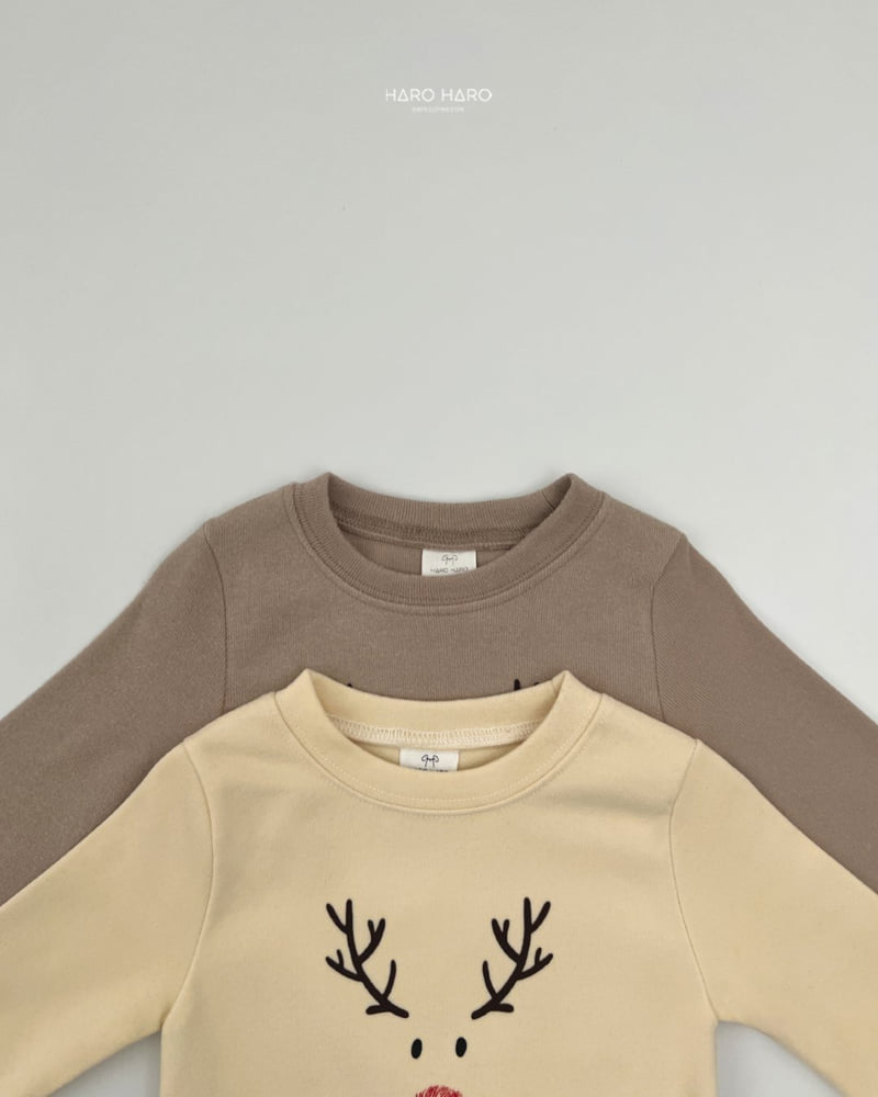 Haro Haro - Korean Children Fashion - #childrensboutique - Rudolph Slim Fleece Tee - 3