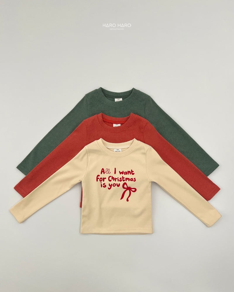 Haro Haro - Korean Children Fashion - #childrensboutique - Christmas Slim Fleece Tee - 2