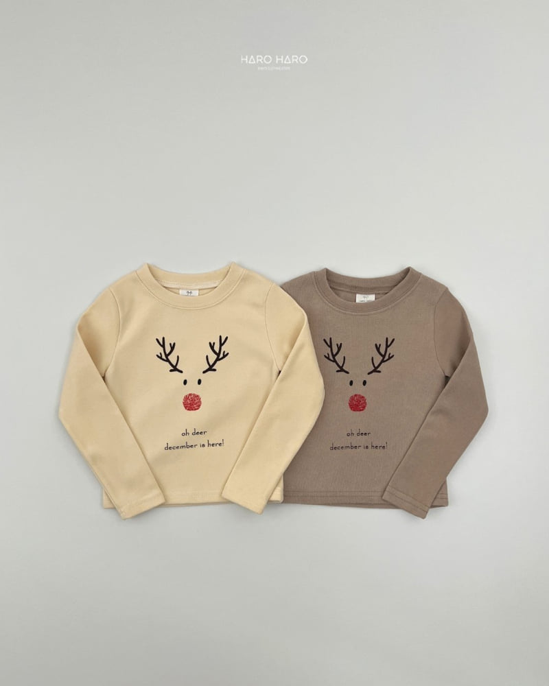 Haro Haro - Korean Children Fashion - #childrensboutique - Rudolph Slim Fleece Tee - 4