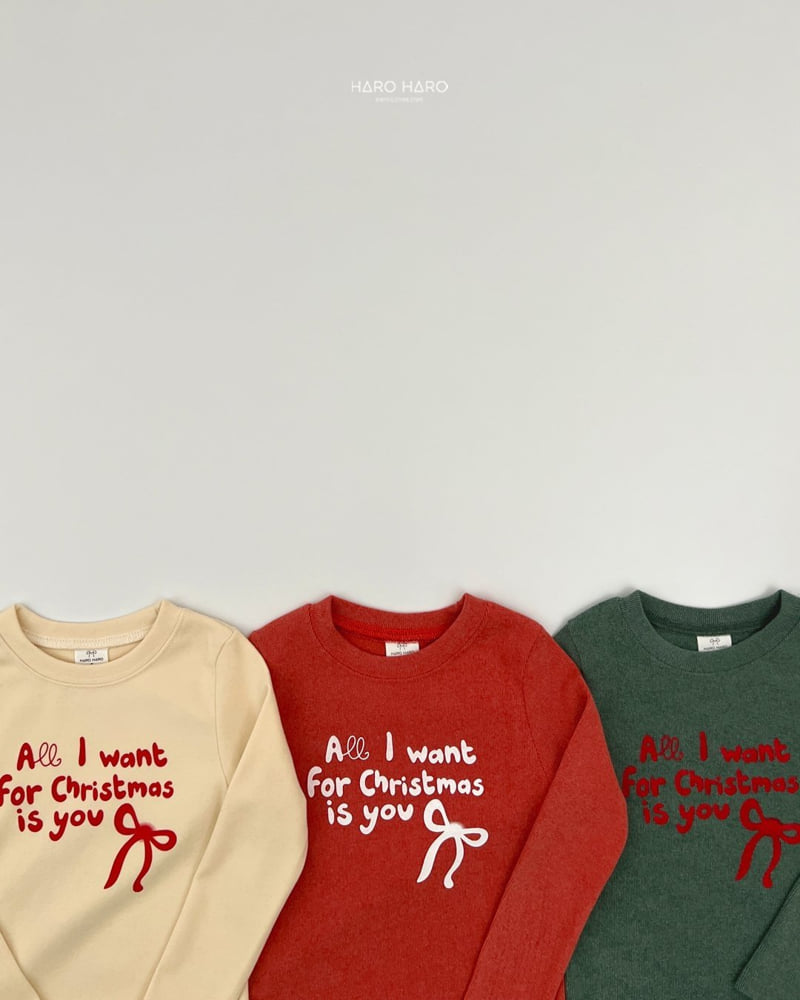 Haro Haro - Korean Children Fashion - #fashionkids - Christmas Slim Fleece Tee - 5