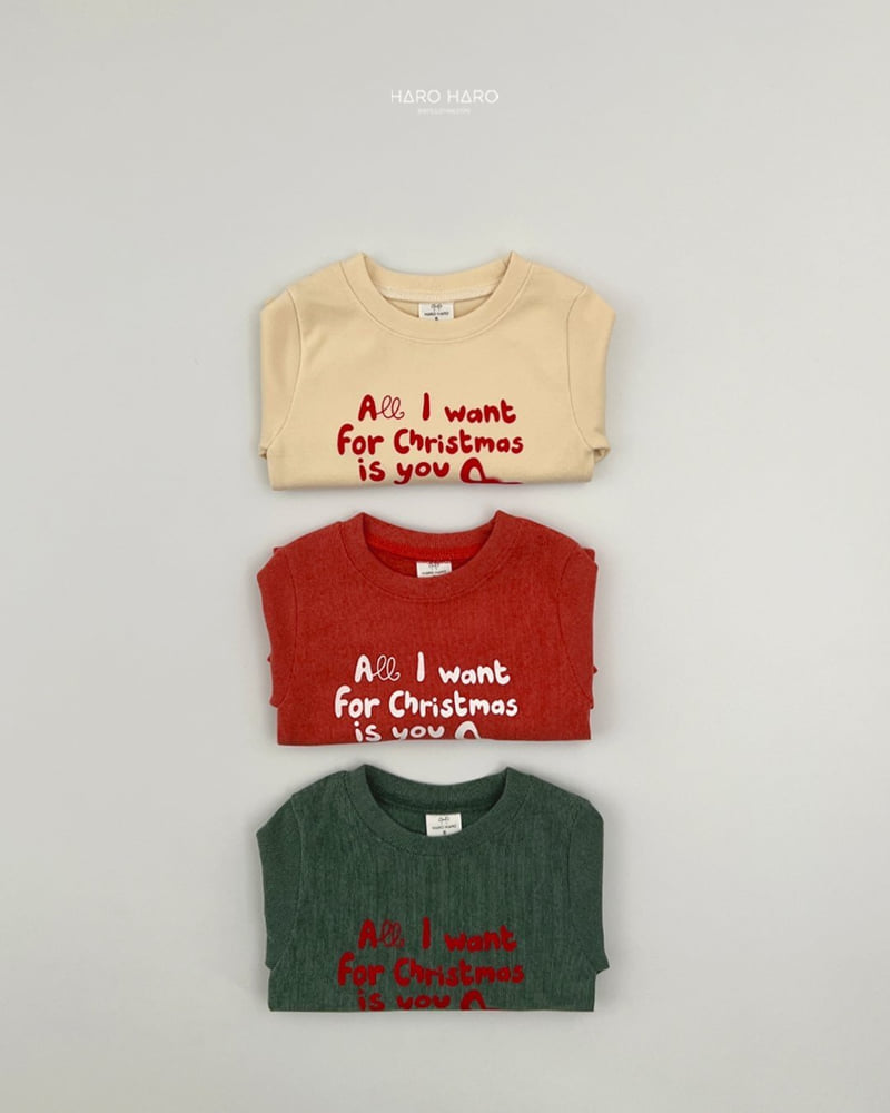 Haro Haro - Korean Children Fashion - #kidsshorts - Christmas Slim Fleece Tee - 6