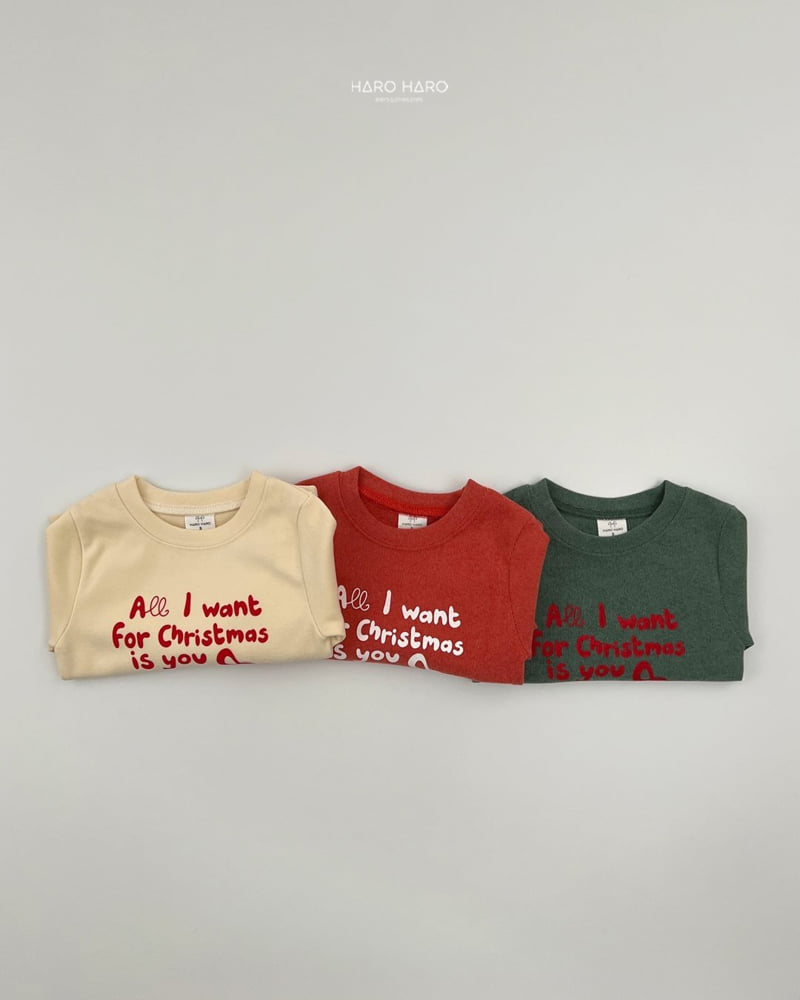 Haro Haro - Korean Children Fashion - #kidsstore - Christmas Slim Fleece Tee - 7
