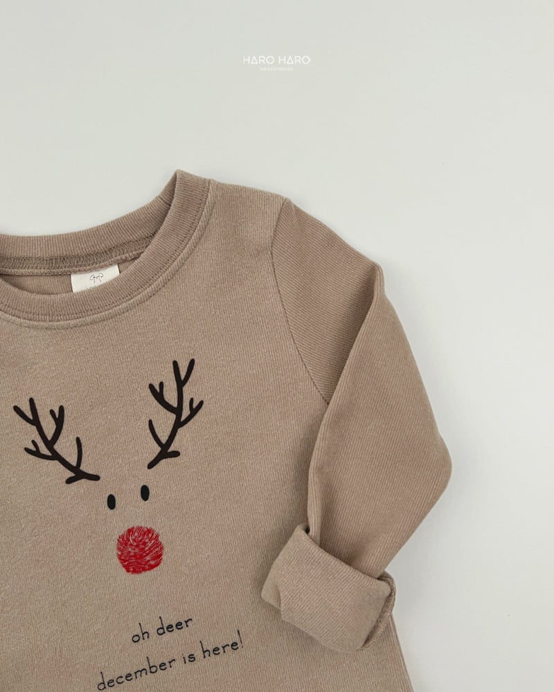 Haro Haro - Korean Children Fashion - #kidzfashiontrend - Rudolph Slim Fleece Tee - 9