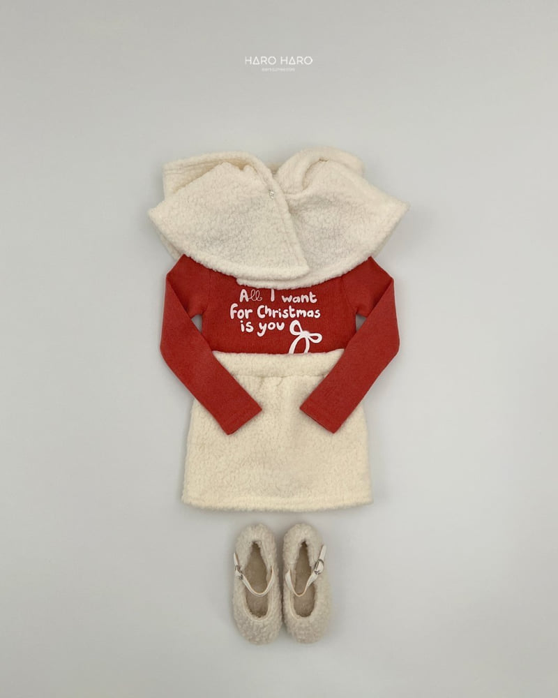 Haro Haro - Korean Children Fashion - #littlefashionista - Christmas Slim Fleece Tee - 10