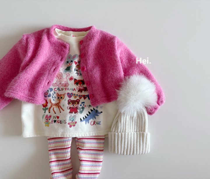 Hei - Korean Children Fashion - #childrensboutique - Animal Long Tee - 11
