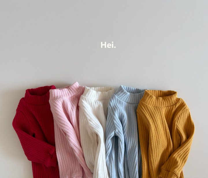 Hei - Korean Children Fashion - #fashionkids - Rib Half Turtleneck Tee - 2