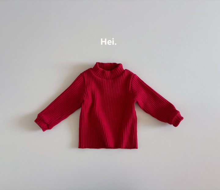 Hei - Korean Children Fashion - #kidsshorts - Rib Half Turtleneck Tee - 3