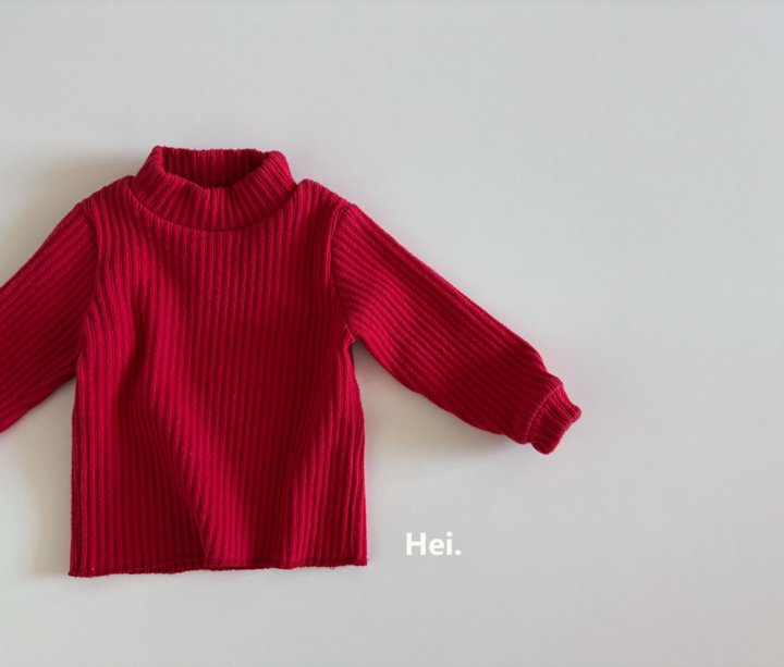 Hei - Korean Children Fashion - #kidsshorts - Rib Half Turtleneck Tee - 4