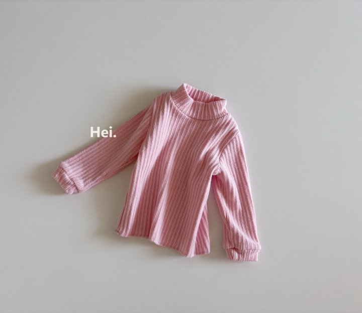 Hei - Korean Children Fashion - #magicofchildhood - Rib Half Turtleneck Tee - 8