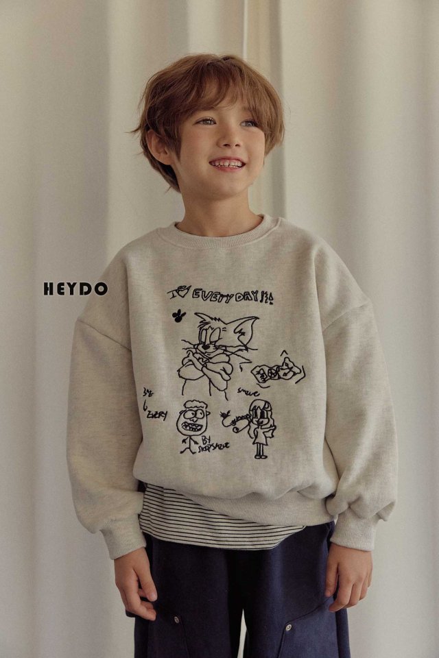 Heydo - Korean Children Fashion - #childofig - Cat Embroidery Sweatshirt - 8