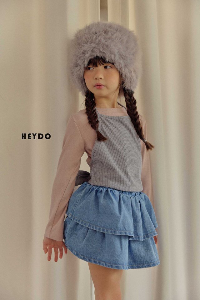Heydo - Korean Children Fashion - #childofig - Winter Denim Tiered Skirt - 12