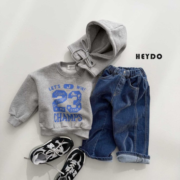 Heydo - Korean Children Fashion - #childofig - Cut Velvet Denim Pants - 8