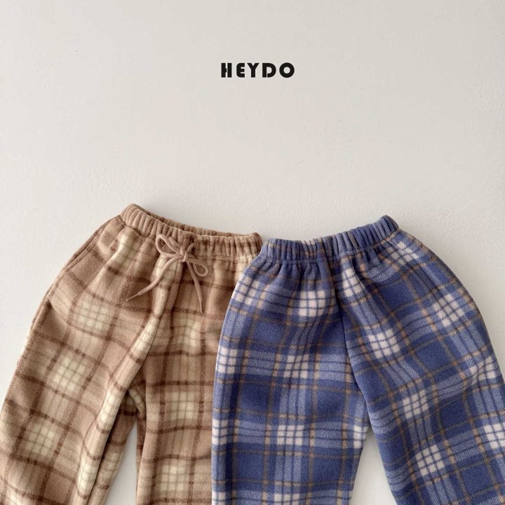 Heydo - Korean Children Fashion - #childofig - Check Fleece Pants - 2