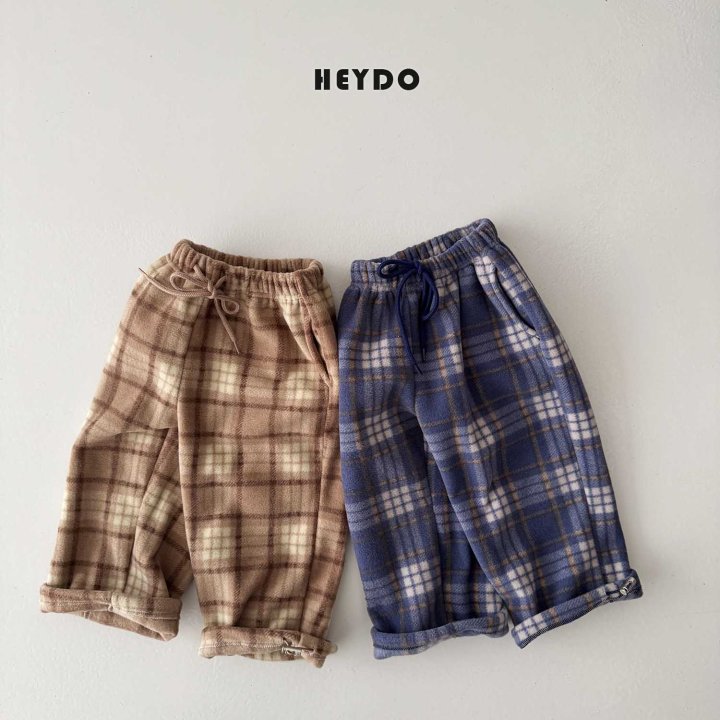Heydo - Korean Children Fashion - #childofig - Check Fleece Pants - 3
