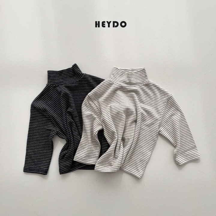 Heydo - Korean Children Fashion - #designkidswear - Wool Stripe Turtleneck Tee
