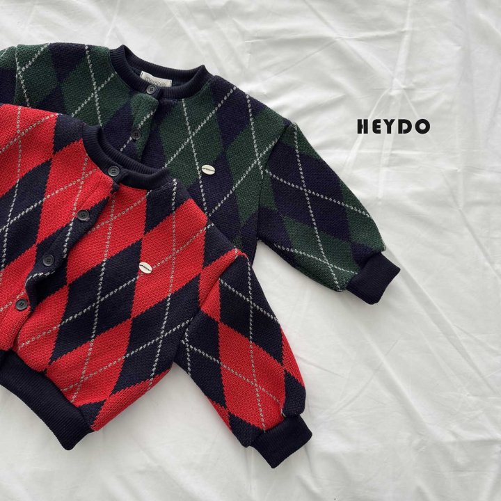 Heydo - Korean Children Fashion - #discoveringself - Argyle Knit Cardigan - 7