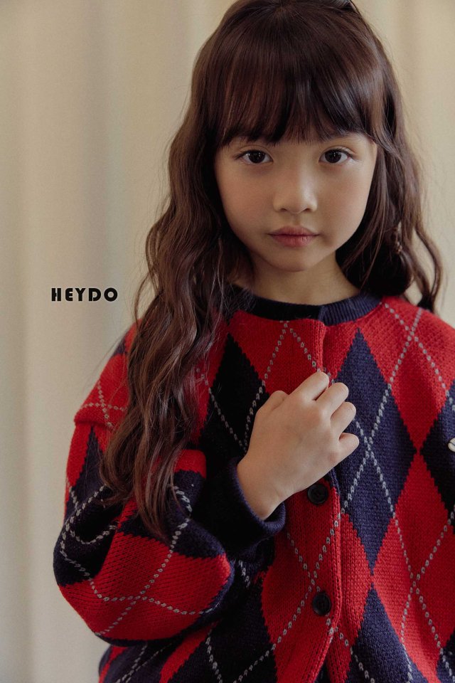Heydo - Korean Children Fashion - #fashionkids - Argyle Knit Cardigan - 8