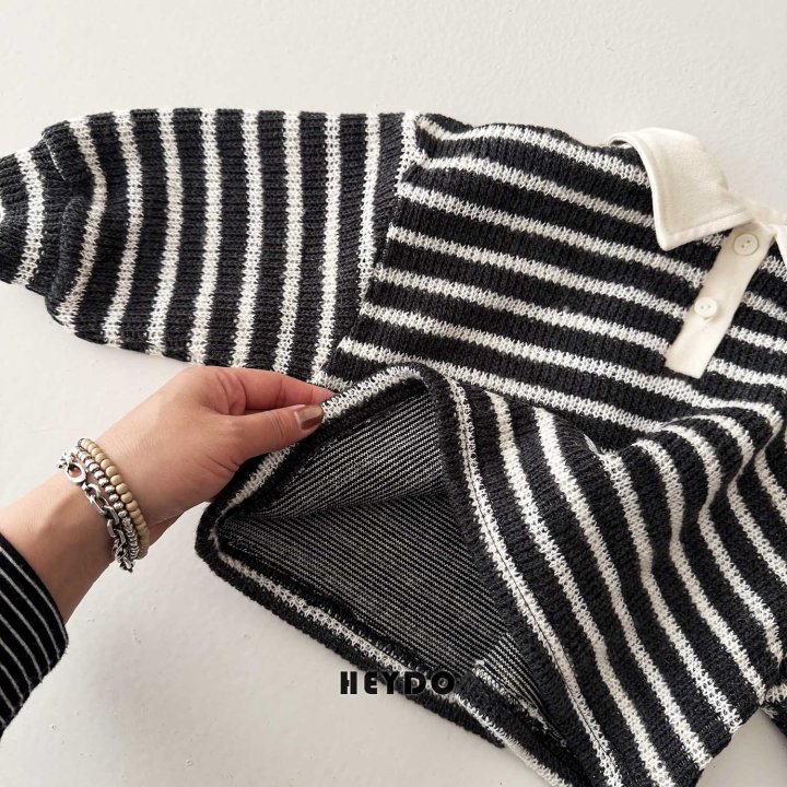 Heydo - Korean Children Fashion - #discoveringself - Knit Stripe Tee - 4