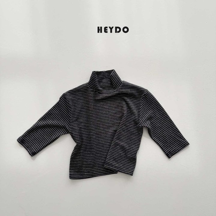 Heydo - Korean Children Fashion - #fashionkids - Wool Stripe Turtleneck Tee - 3