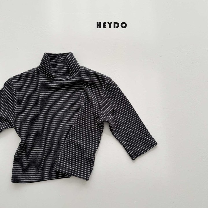 Heydo - Korean Children Fashion - #fashionkids - Wool Stripe Turtleneck Tee - 4