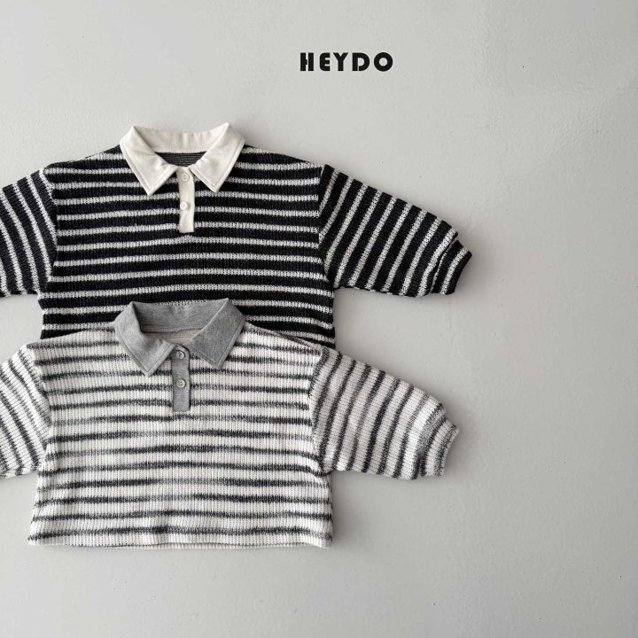 Heydo - Korean Children Fashion - #kidzfashiontrend - Knit Stripe Tee - 7