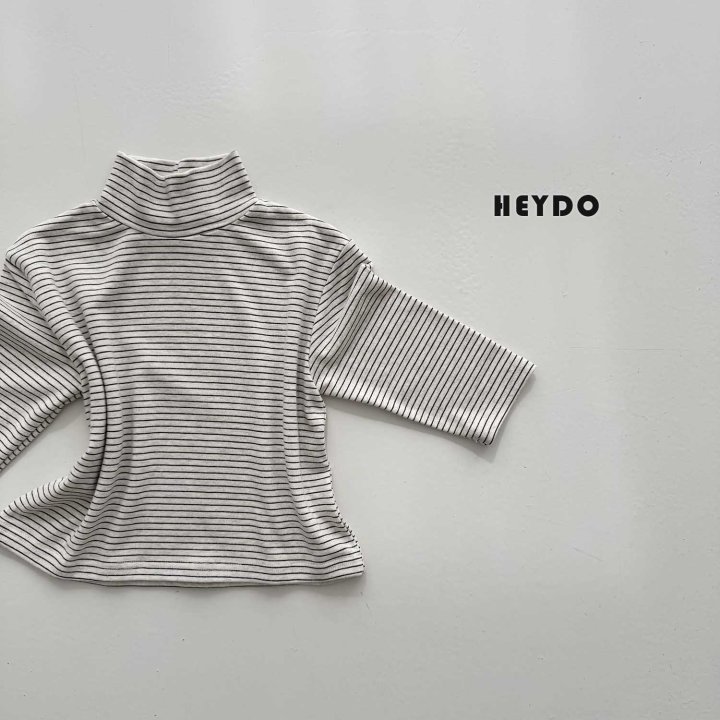 Heydo - Korean Children Fashion - #kidzfashiontrend - Wool Stripe Turtleneck Tee - 6
