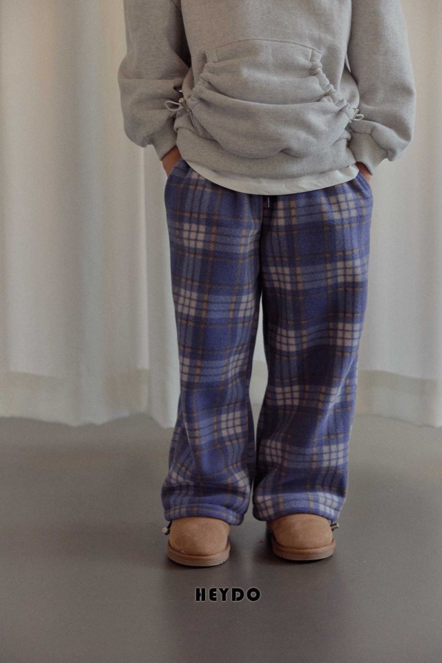 Heydo - Korean Children Fashion - #kidzfashiontrend - Check Fleece Pants - 10