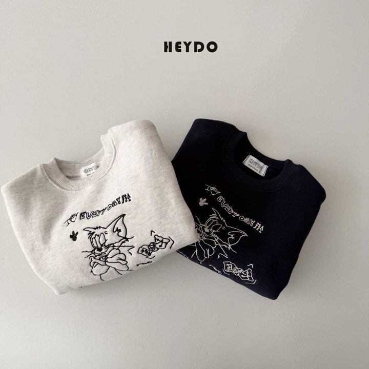 Heydo - Korean Children Fashion - #littlefashionista - Cat Embroidery Sweatshirt - 3