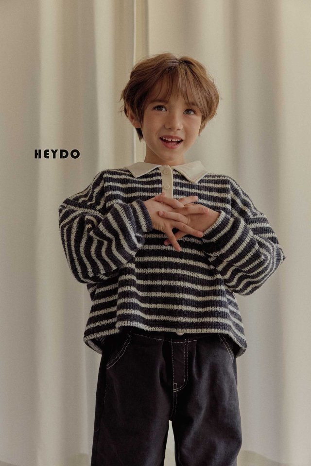 Heydo - Korean Children Fashion - #littlefashionista - Knit Stripe Tee - 9