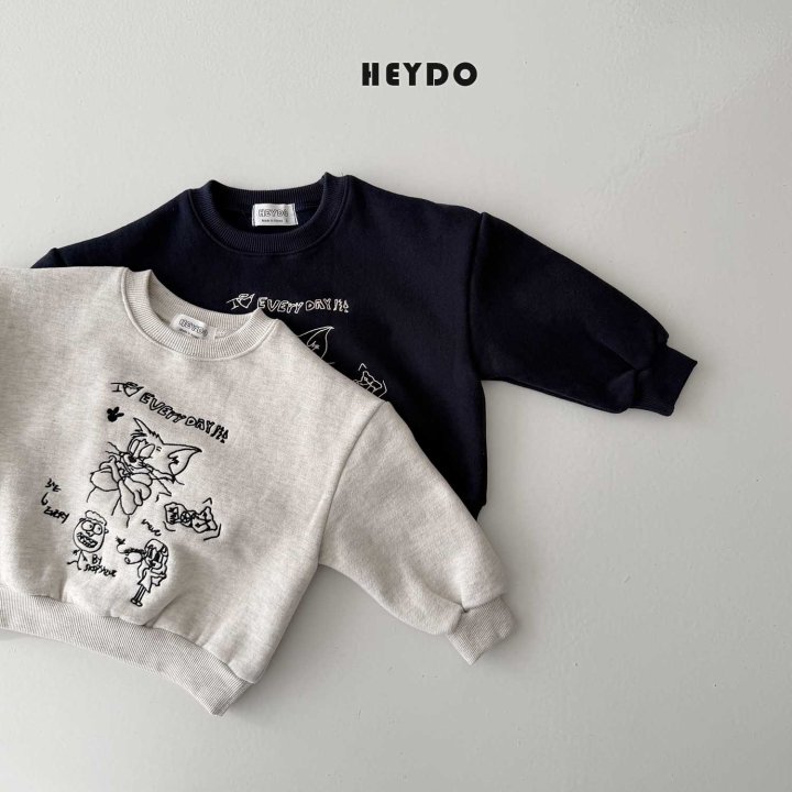 Heydo - Korean Children Fashion - #littlefashionista - Cat Embroidery Sweatshirt - 4