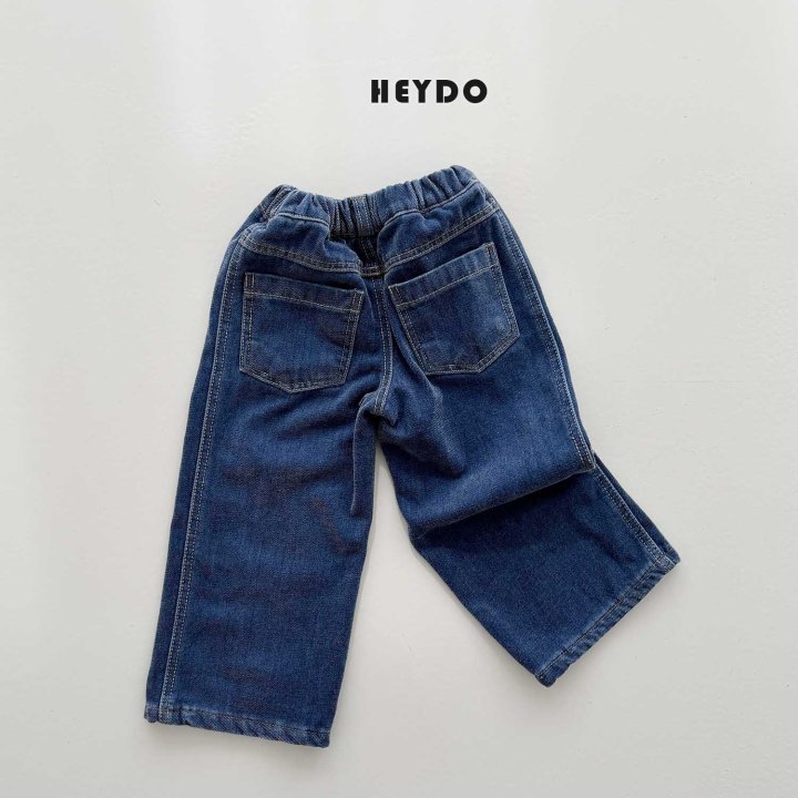 Heydo - Korean Children Fashion - #magicofchildhood - Cut Velvet Denim Pants - 2