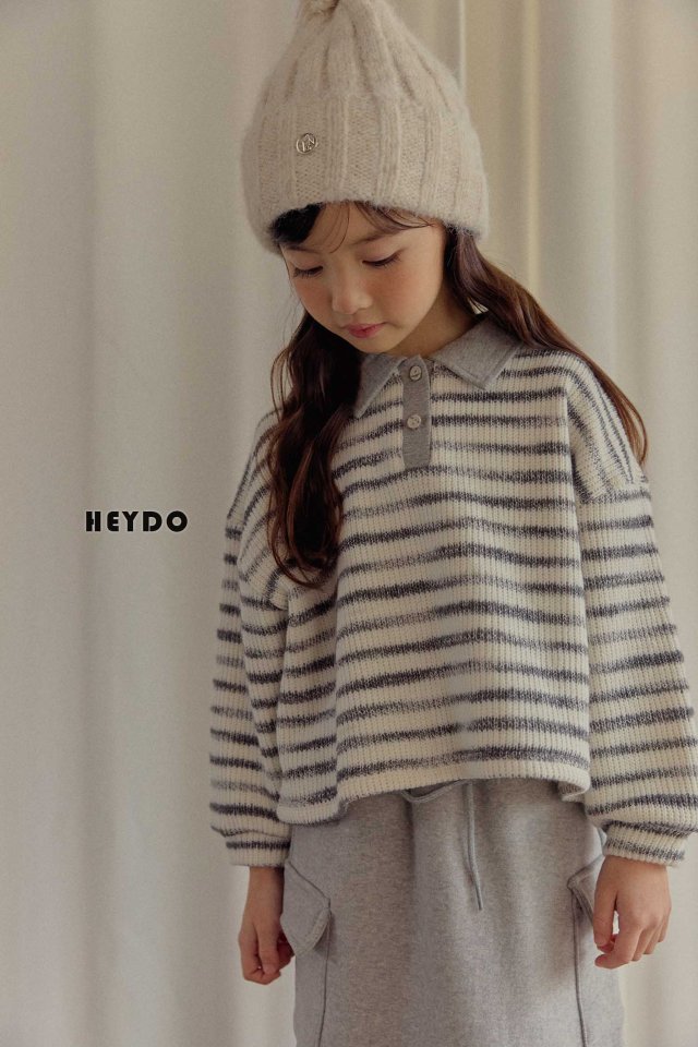 Heydo - Korean Children Fashion - #magicofchildhood - Knit Stripe Tee - 10