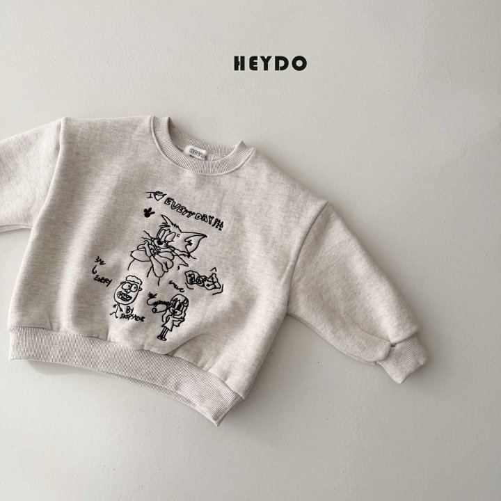 Heydo - Korean Children Fashion - #minifashionista - Cat Embroidery Sweatshirt - 5