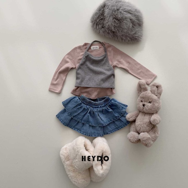 Heydo - Korean Children Fashion - #prettylittlegirls - Winter Denim Tiered Skirt - 8