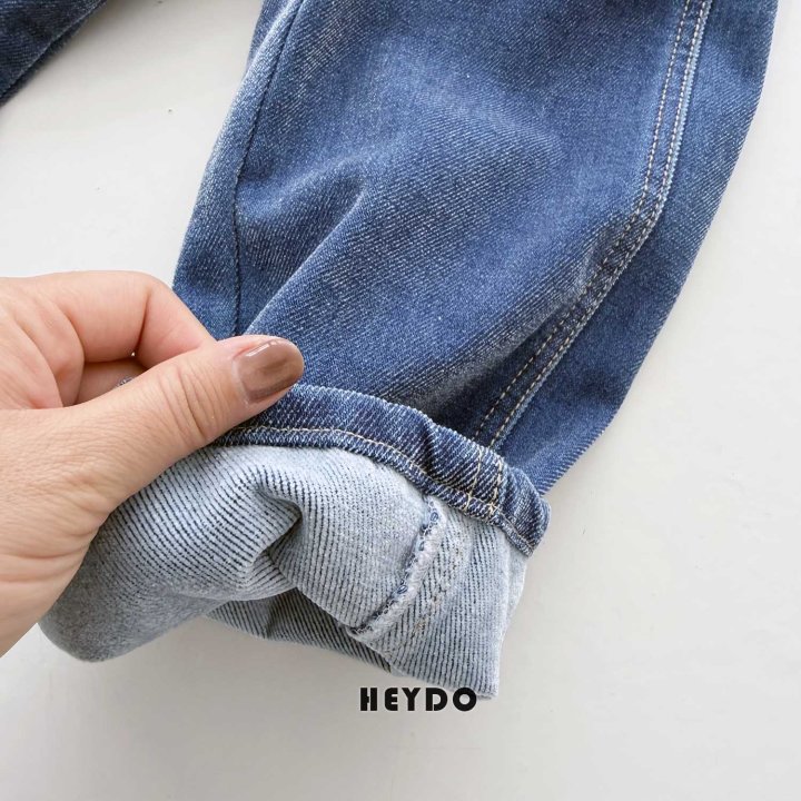 Heydo - Korean Children Fashion - #minifashionista - Cut Velvet Denim Pants - 4