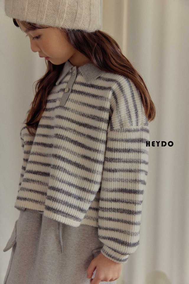 Heydo - Korean Children Fashion - #prettylittlegirls - Knit Stripe Tee - 12