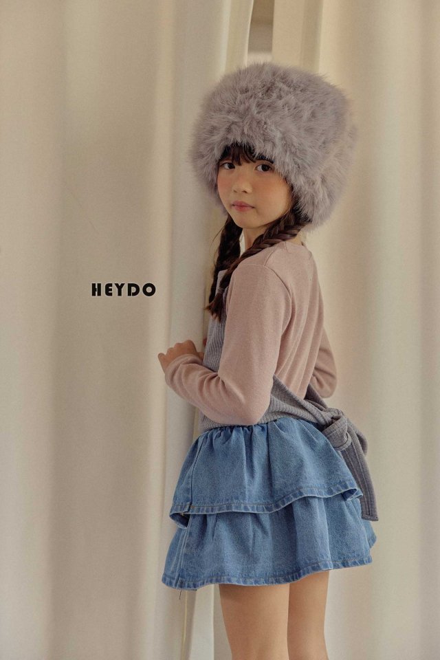 Heydo - Korean Children Fashion - #stylishchildhood - Winter Denim Tiered Skirt - 11