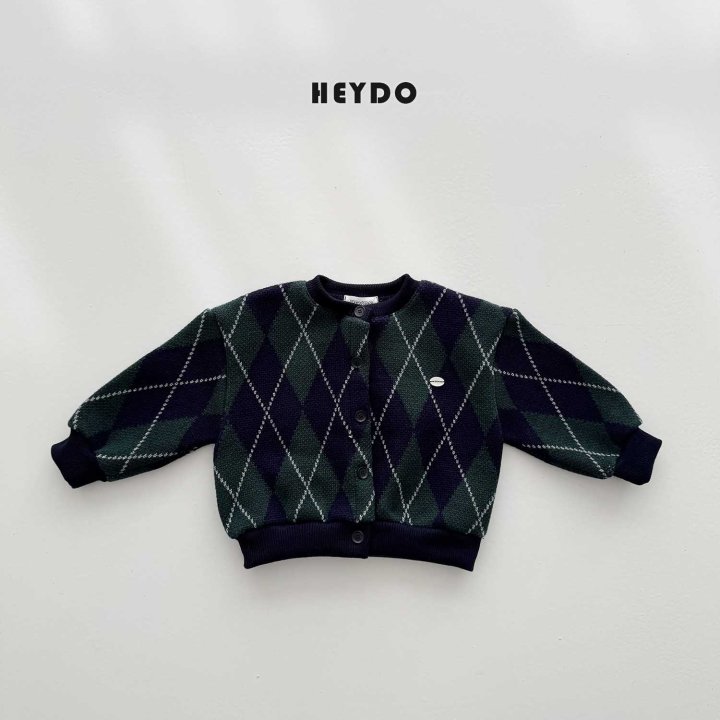 Heydo - Korean Children Fashion - #stylishchildhood - Argyle Knit Cardigan - 3