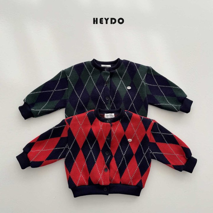 Heydo - Korean Children Fashion - #todddlerfashion - Argyle Knit Cardigan
