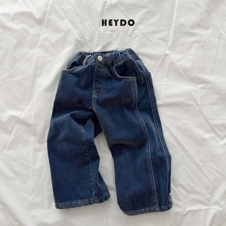 Heydo - Korean Children Fashion - #toddlerclothing - Cut Velvet Denim Pants - 6
