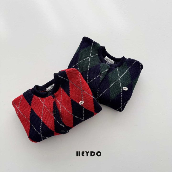Heydo - Korean Children Fashion - #toddlerclothing - Argyle Knit Cardigan - 2