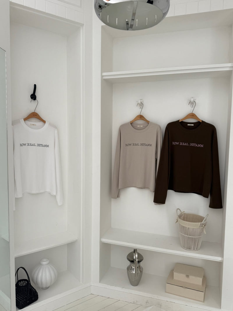 Hiyann - Korean Women Fashion - #momslook - Peach Raw Long Sleeve Tee - 9