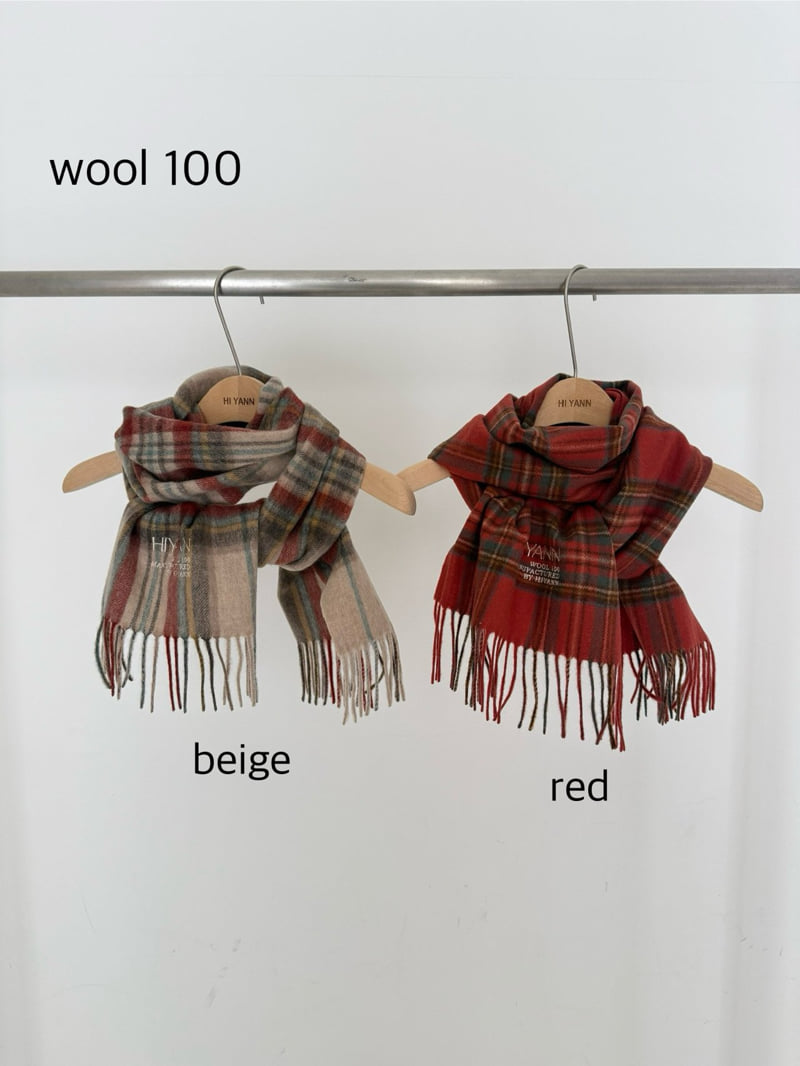 Hiyann - Korean Women Fashion - #momslook - N Wool Check Muffler