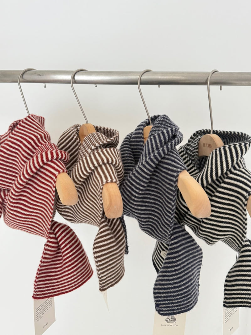 Hiyann - Korean Women Fashion - #momslook - N Wool Stripe Muffler - 2